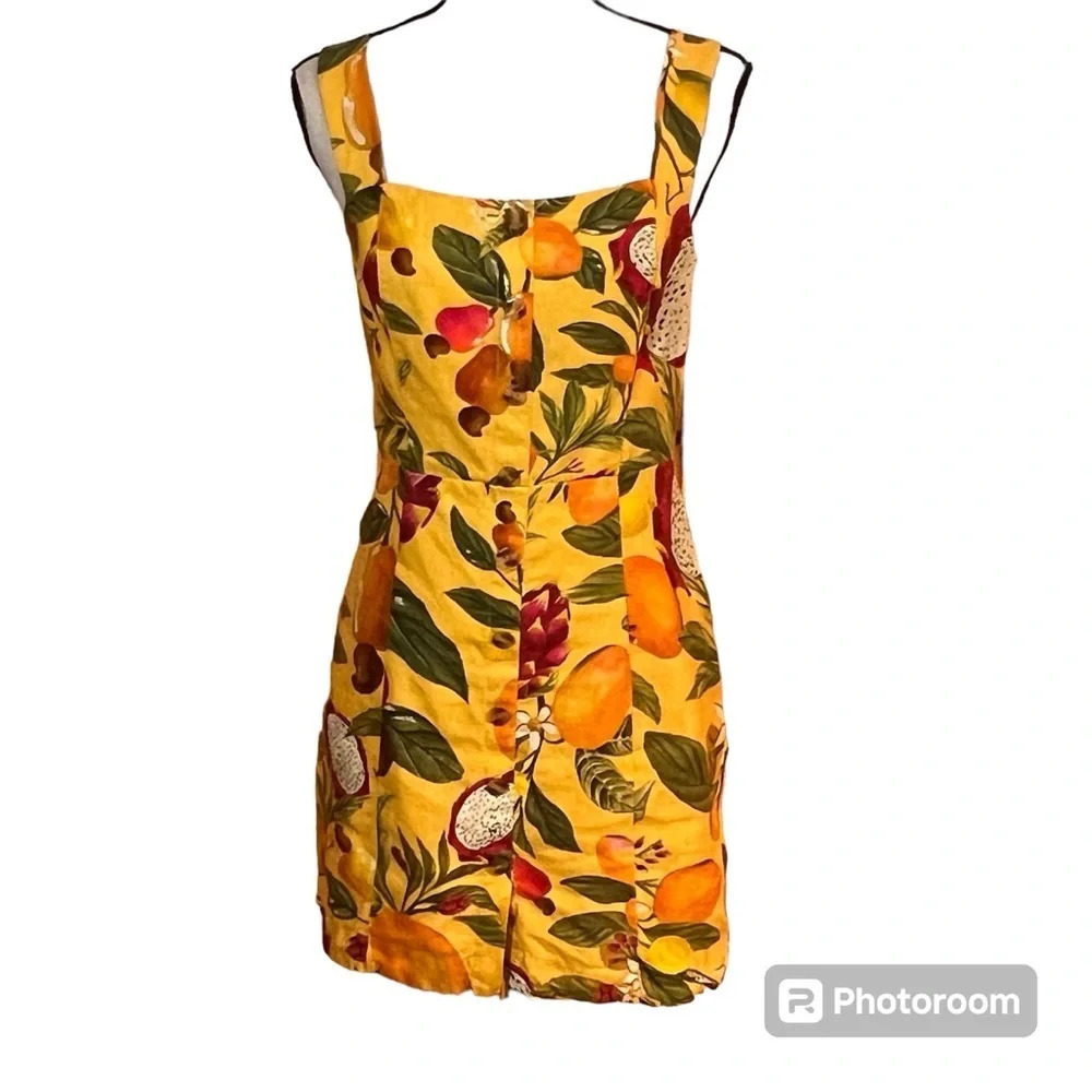 Anthropologie Farm Rio Fruit Lovers Linen Mini Dress Sz-S